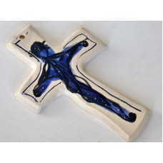 modrý keramický kríž